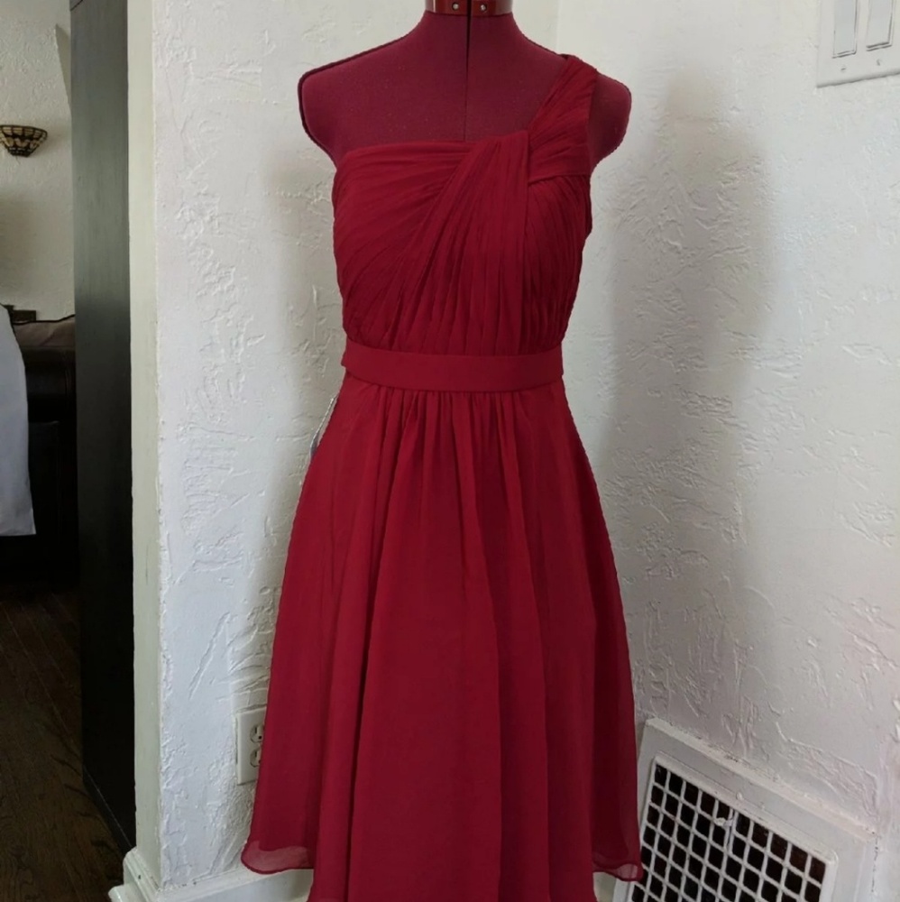 Azazie Camellia Burgundy A4 NWT